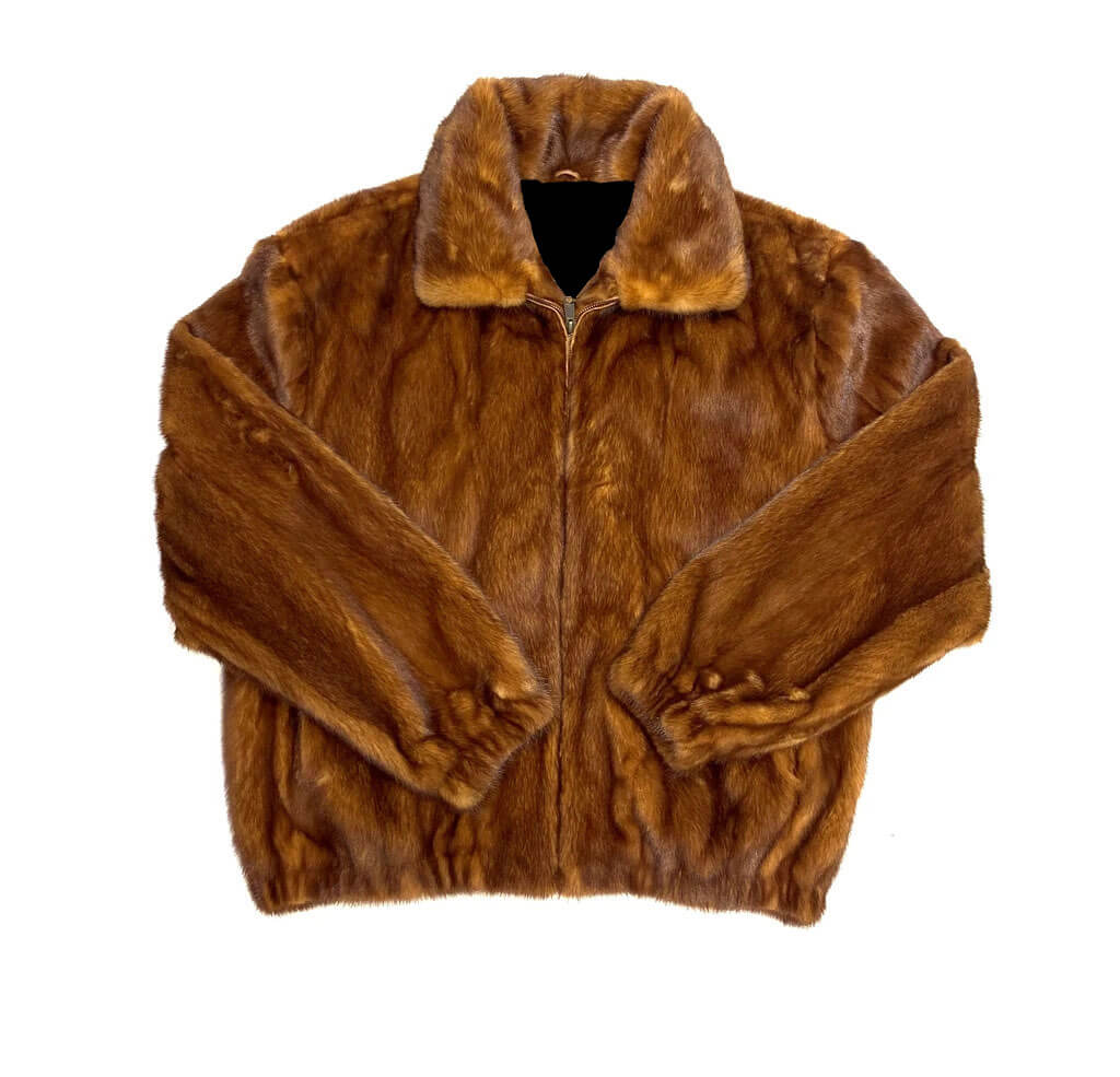 Men's Cognac Full Mink Fur Jacket