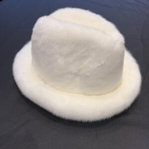 Men's White Full Mink Fur Top Hat