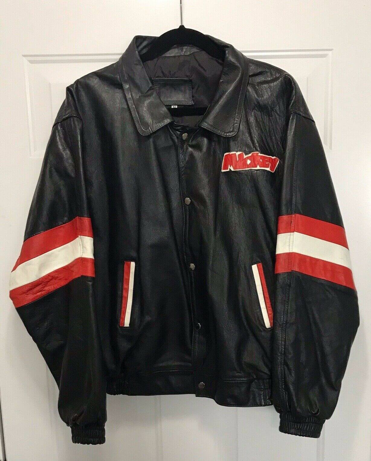 Mickey Mouse Electric Guitar Vintage Leather Jacket (1) Mickey Mouse Electric Guitar Vintage Leather Jacket