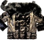 Mink Black Detachable Fox Collar Biker Jacket