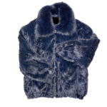 Navy Blue Mink Fur Bomber Jacket