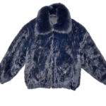 Navy Blue Mink Fur Bomber Jacket