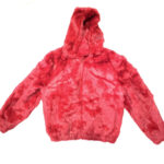 Red Rabbit Fur Hooded Bomber Jacket