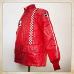 Red Vintage Ford Mustang Cobra Checkerboard Jacket
