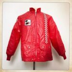 Red Vintage Ford Mustang Cobra Checkerboard Jacket