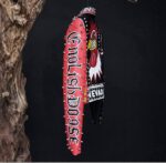 Red and Black Punk Rock Studded Leather Jacket