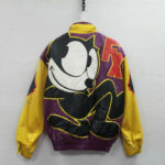 Vintage 90s Felix The Cat Cartoon Leather Jacket