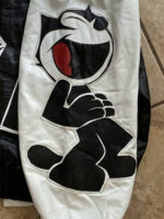 Vintage 90s Felix The Cat Leather Cartoon Jacket