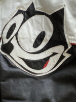 Vintage 90s Felix The Cat Leather Cartoon Jacket