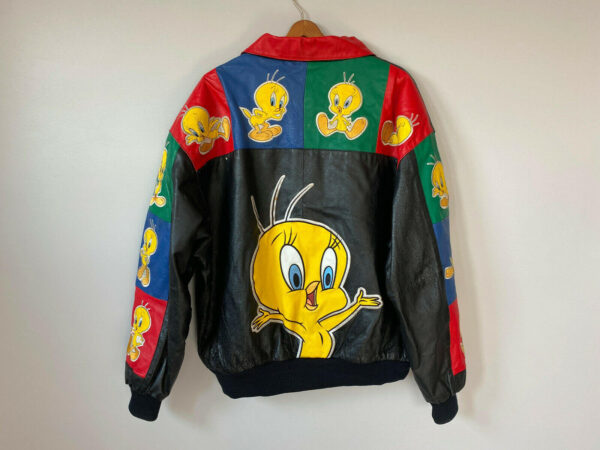 Vintage 90s Tweety Bird Looney Tunes Leather Jacket