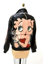 Vintage Black Betty Boop Cartoon Leather Jacket