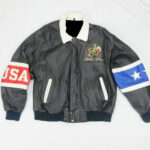 Vintage Looney Tunes USA Flag Leather Jacket