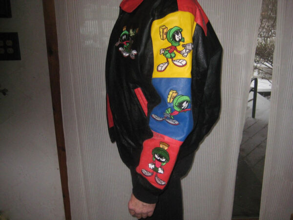Vintage Marvin The Martian Embroidered Leather Jacket
