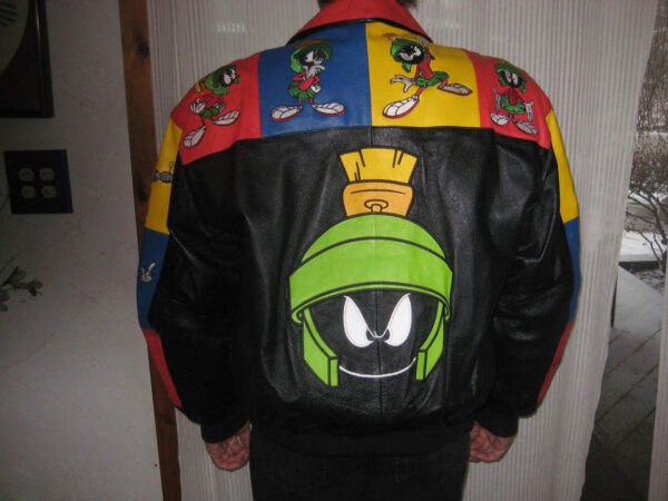 Vintage Marvin The Martian Embroidered Leather Jacket