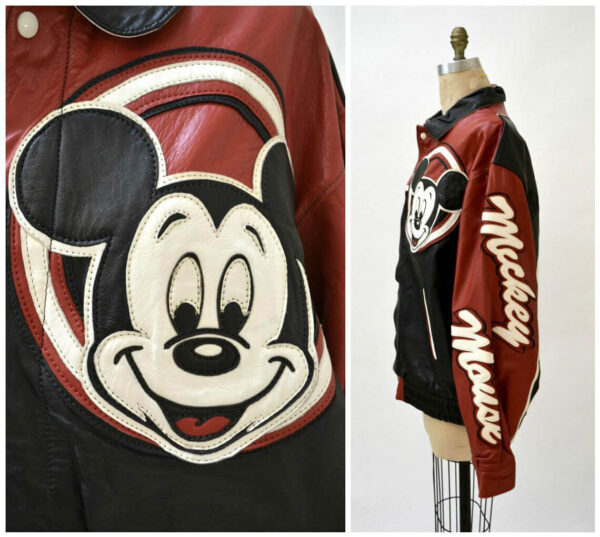 Vintage Mickey Mouse Bomber Leather Jacket