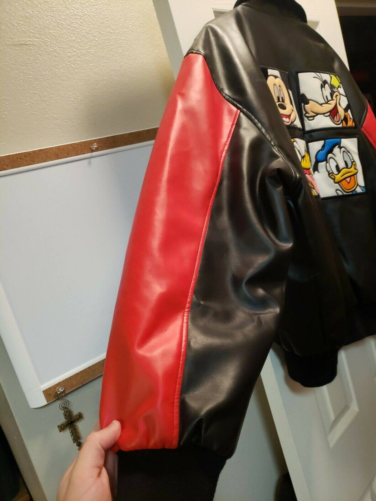 Vintage Walt Disney Mickey Goofy Donald Leather Jacket Maker of Jacket