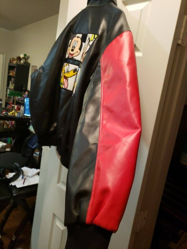 Vintage Walt Disney Mickey Goofy Donald Leather JacketVintage Walt Disney Mickey Goofy Donald Leather Jacket