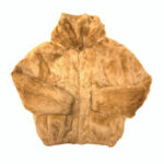 Whisky Rabbit Fur Hooded Bomber Jacket