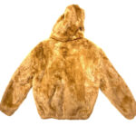 Whisky Rabbit Fur Hooded Bomber Jacket