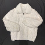 White Diamond Cut Mink Bomber Jacket