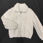 White Diamond Cut Mink Bomber Jacket