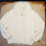 White Diamond Cut Mink Fur Jacket