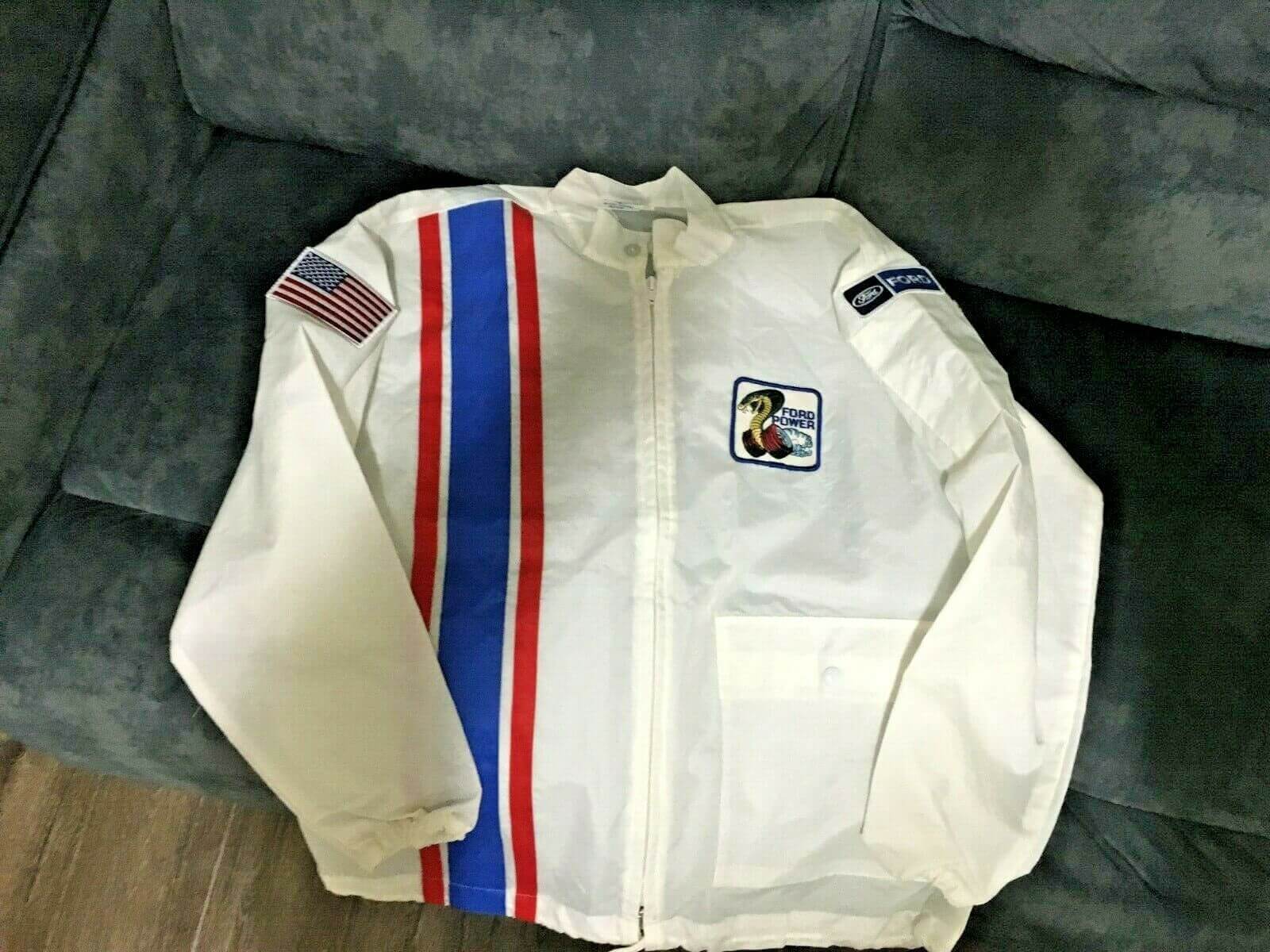White Vintage Cobra Ford Power Shelby Jacket