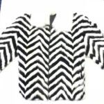 White and Black Mink Tail Fur Jacket
