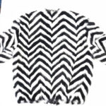 White and Black Mink Tail Fur Jacket