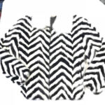 White and Black Mink Tail Fur Jacket