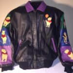 Winnie the Pooh Walt Disney Embroidered Leather Jacket Winnie the Pooh Walt Disney Embroidered Leather Jacket