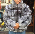 Winter Full Silver Fox Bomber Fur Jacket