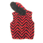Winter Fur Mink Tail Red and Black Vest