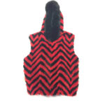 Winter Fur Mink Tail Red and Black Vest
