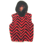 Winter Fur Mink Tail Red and Black Vest