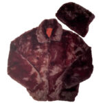 Winter Wine Rabbit Bomber Fur Jacket