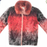 Ruby Red Two Tone Mink Tail Fur Jacket