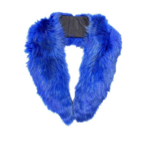 Blue Rabbit Fur Wrap Collar