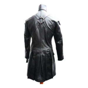 Black Goth Steampunk Gothic Leather Coat