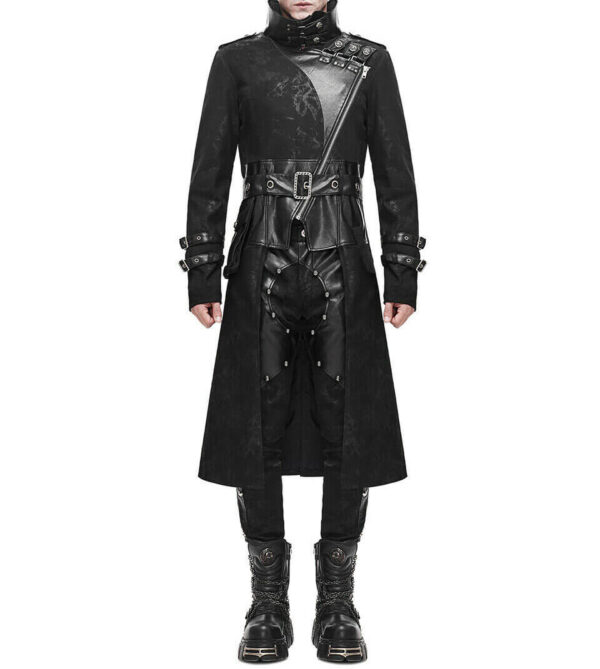 Black Goth Steampunk Trench Coat