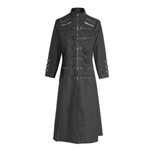 Black Gothic Goth Steampunk Long Coat