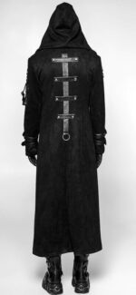 Black Hooded Steampunk Gothic Punk Rave Coat