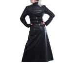 Black Leather Gothic Steampunk Long Tailor Coat