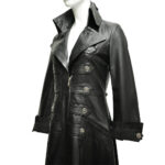 Black Steampunk Leather Victorian Gothic Coat