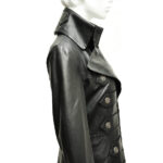 Black Steampunk Leather Victorian Gothic Coat