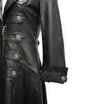 Black Steampunk Leather Victorian Gothic Coat