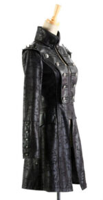 Black Steampunk Military Army Gothic Leather Coat