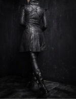 Black Steampunk Military Army Gothic Leather Coat