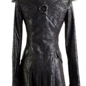 Black Steampunk Military Army Gothic Leather Coat