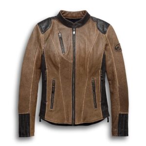 Brown Harley Davidson Motorcycle Leather Jacket